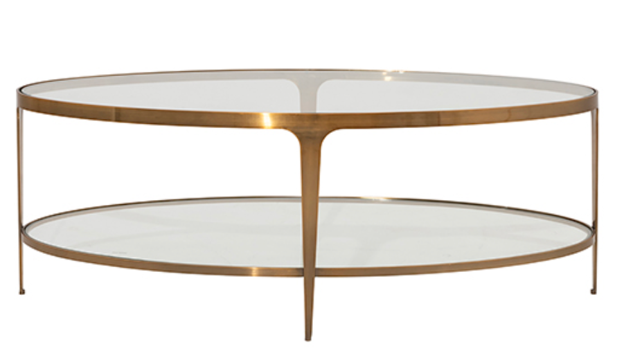 Brass Oval Coffee Table