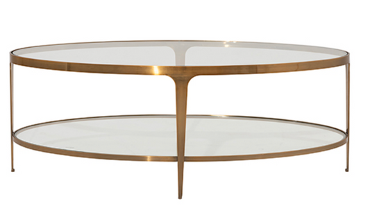 Brass Oval Coffee Table