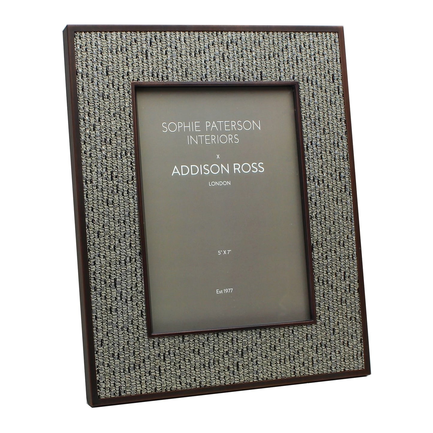 Grey Tweed Rattan Frame, 8 x 10