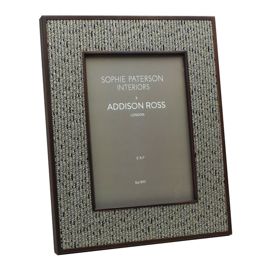 Grey Tweed Rattan Frame, 8 x 10