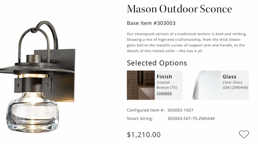 Mason Outdoor Sconce, Coastal Bronze/Clear