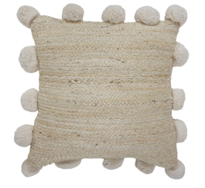 Natural w/ pompom Indoor Pillow 20"x20"