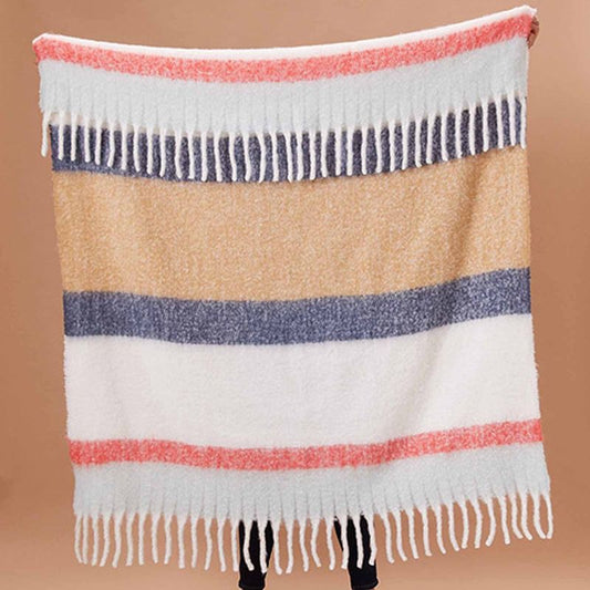 Navy Tan Cuddle Throw