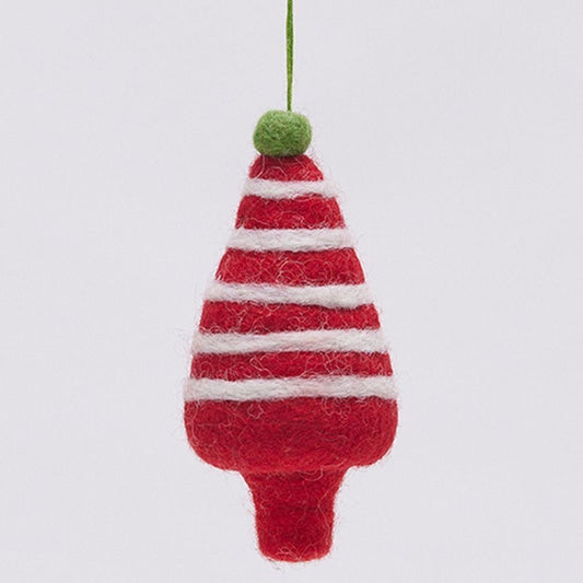 Holiday Tree Felt Ornament Red
