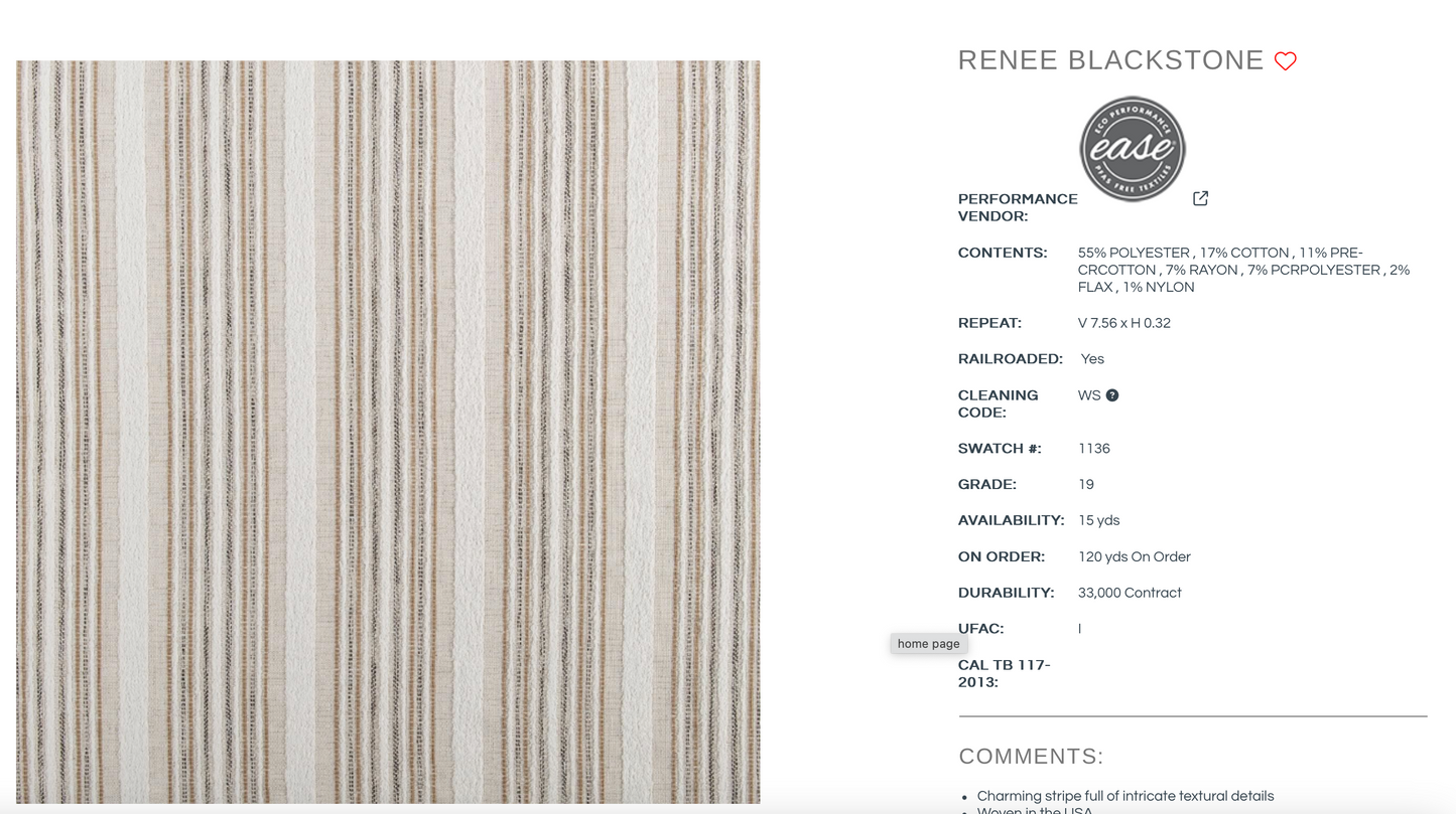 Renee Blackstone Fabric, Grade 19