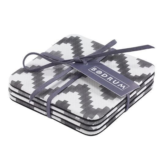 Ripple Charcoal Square Coasters s/4