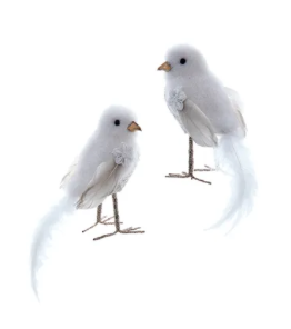 White Bird Xmas Ornament - 4.7"