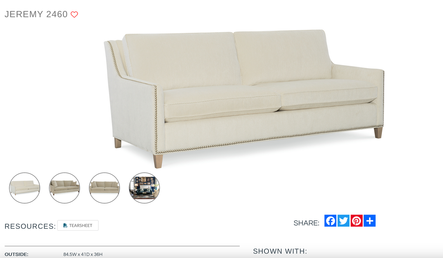 Jeremy Sofa, 84.5" long