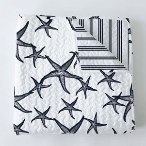 All Over Starfish in Navy Baby Blanket