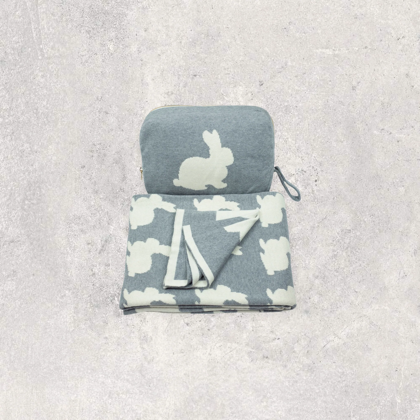 Bunny Blanket Set - Grey/Natural