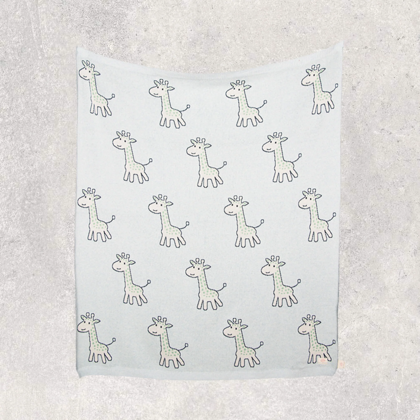 Petite Giraffe Baby Blanket Set - Pale Blue