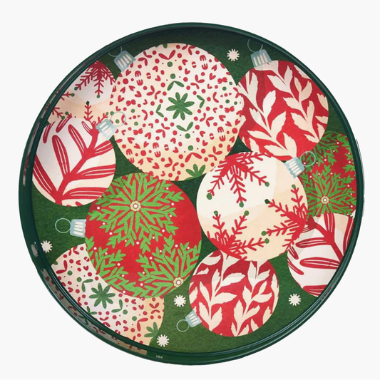Scandi Ornaments 15 Inch Round Tray
