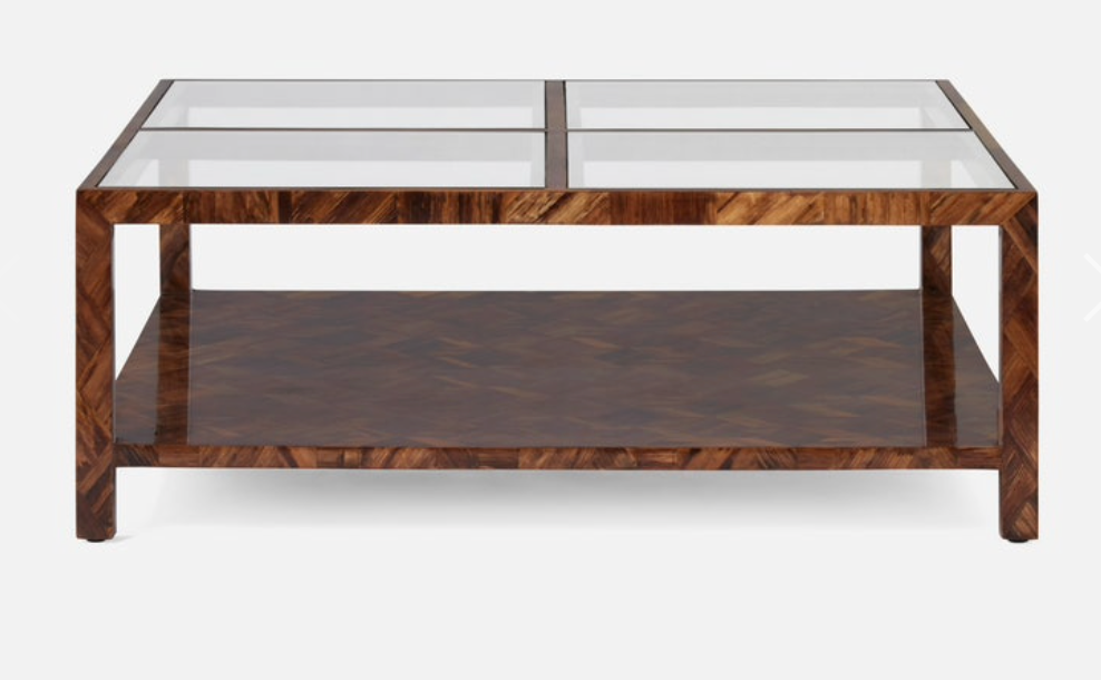 Brimley Coffee Table 48" Square Natural Banana Bark