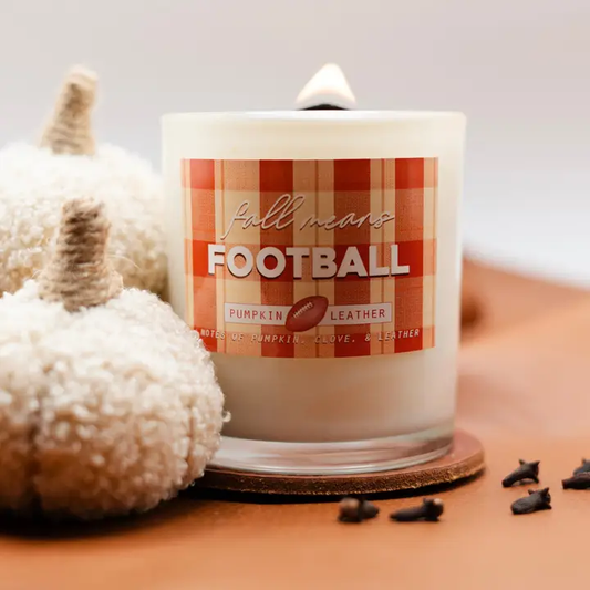Fall Means Football Candle