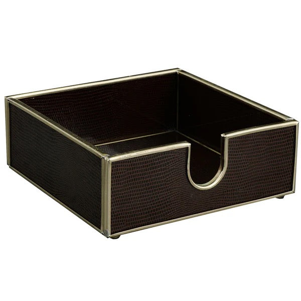 Brown Lizard Skin Cocktail Napkin Holder