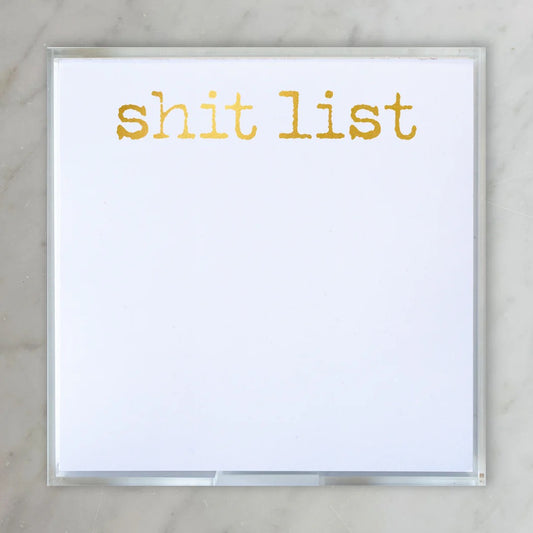 Gold Foil Luxe Shit List Notepad