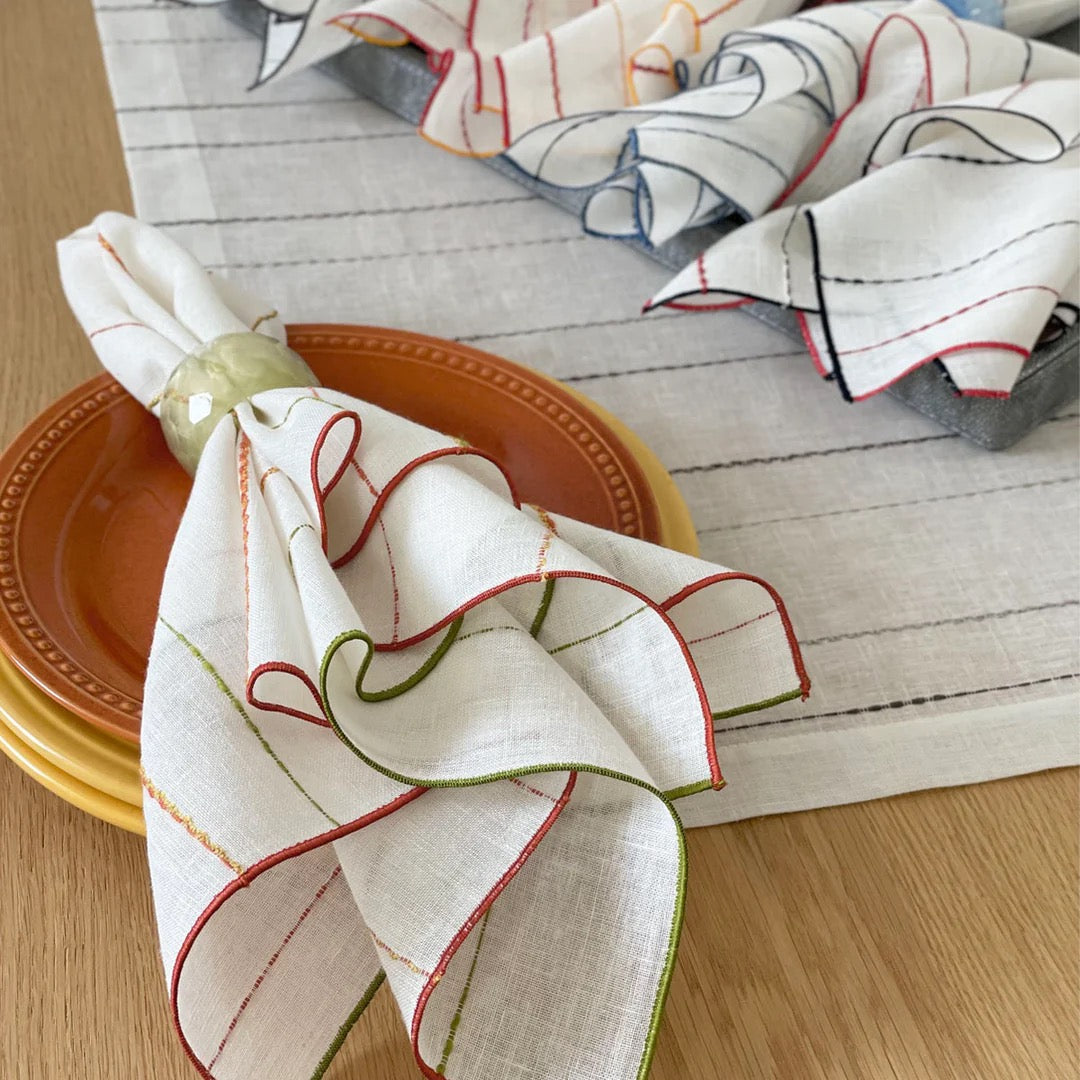 Porto Grass Paprika 22" Napkins - Thumbnail 2