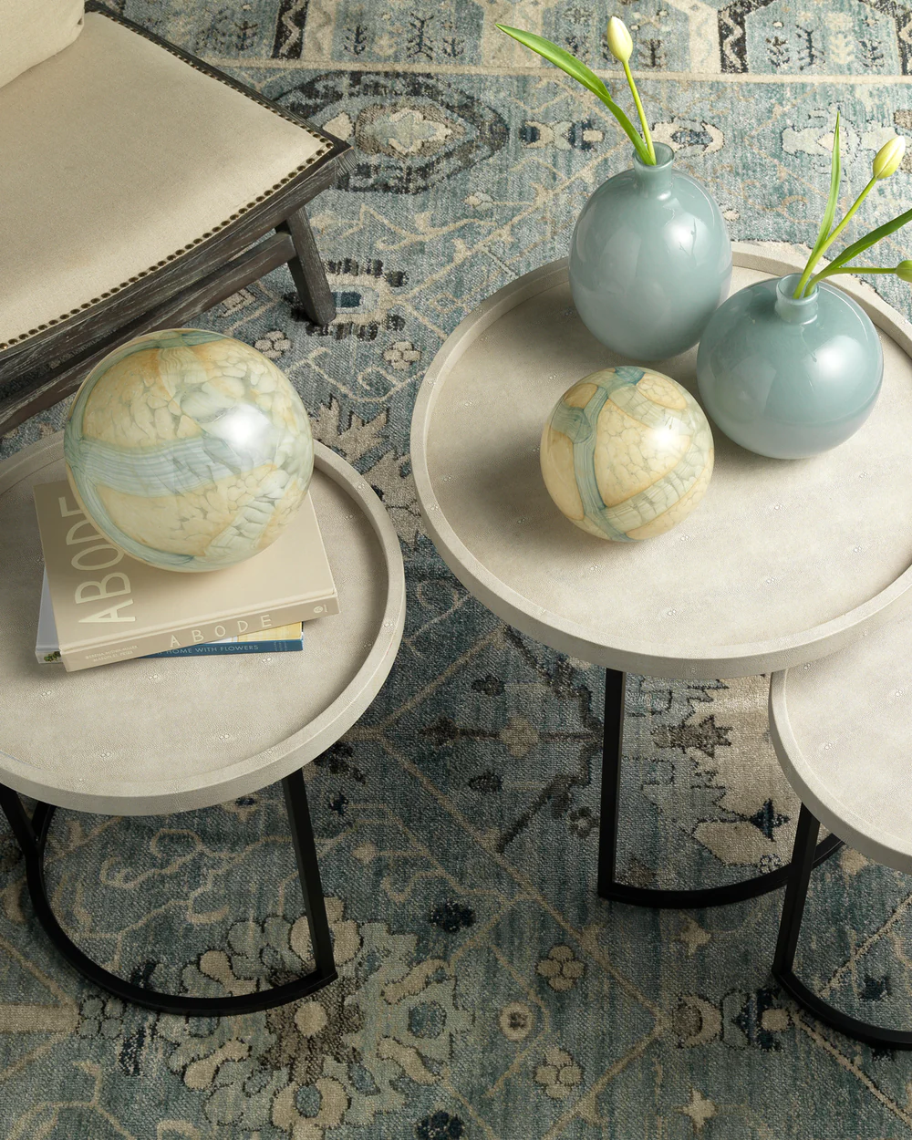 Cosmos Glass Spheres,  Pale Blue Set of 2