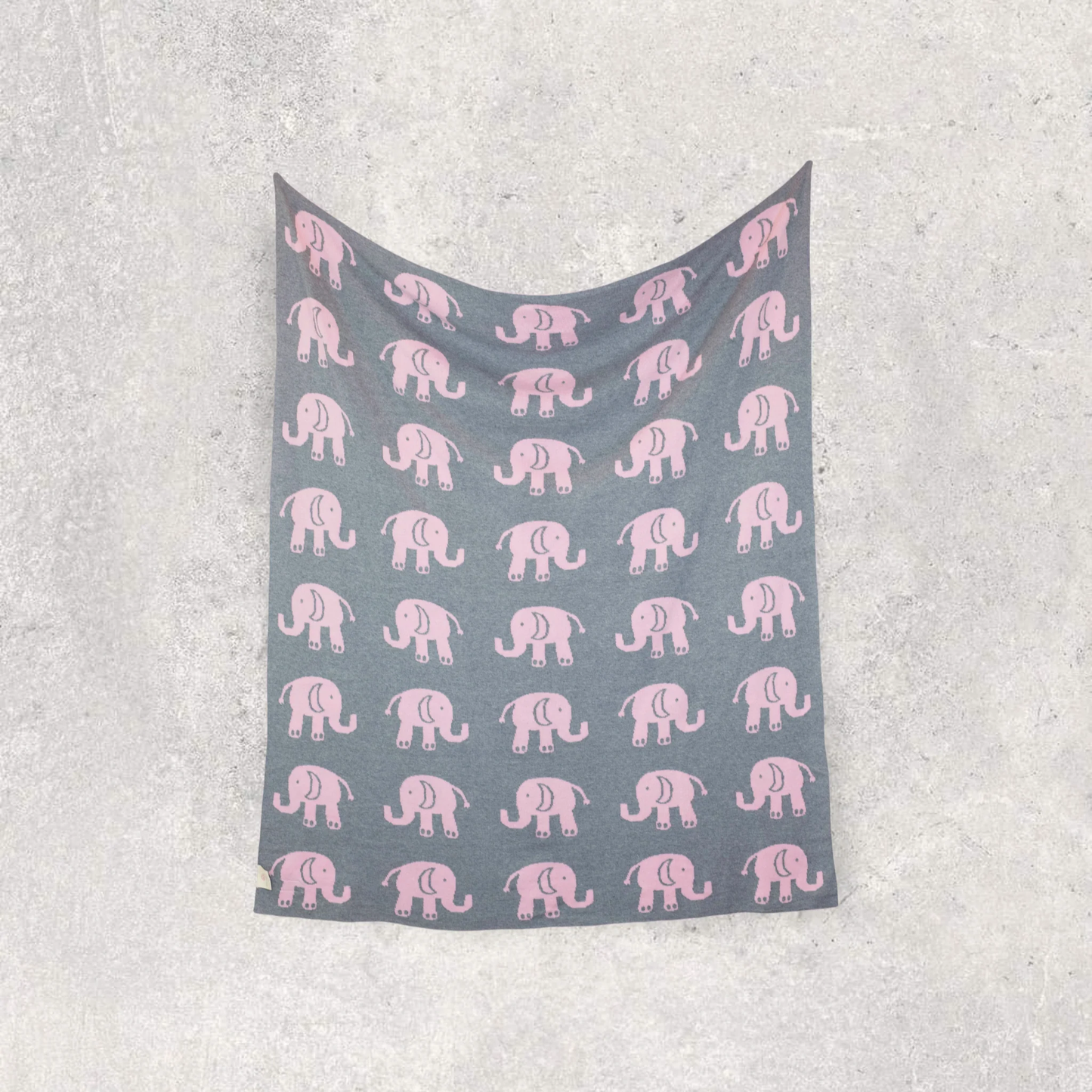 Pink/Grey Elephant Love Baby Blanket Set
