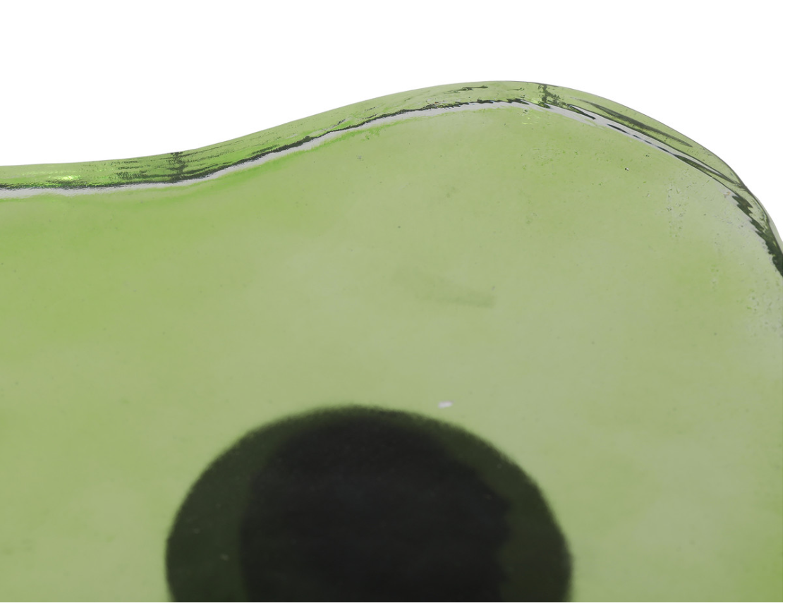 Organic Glass and Iron Accent Table - Green