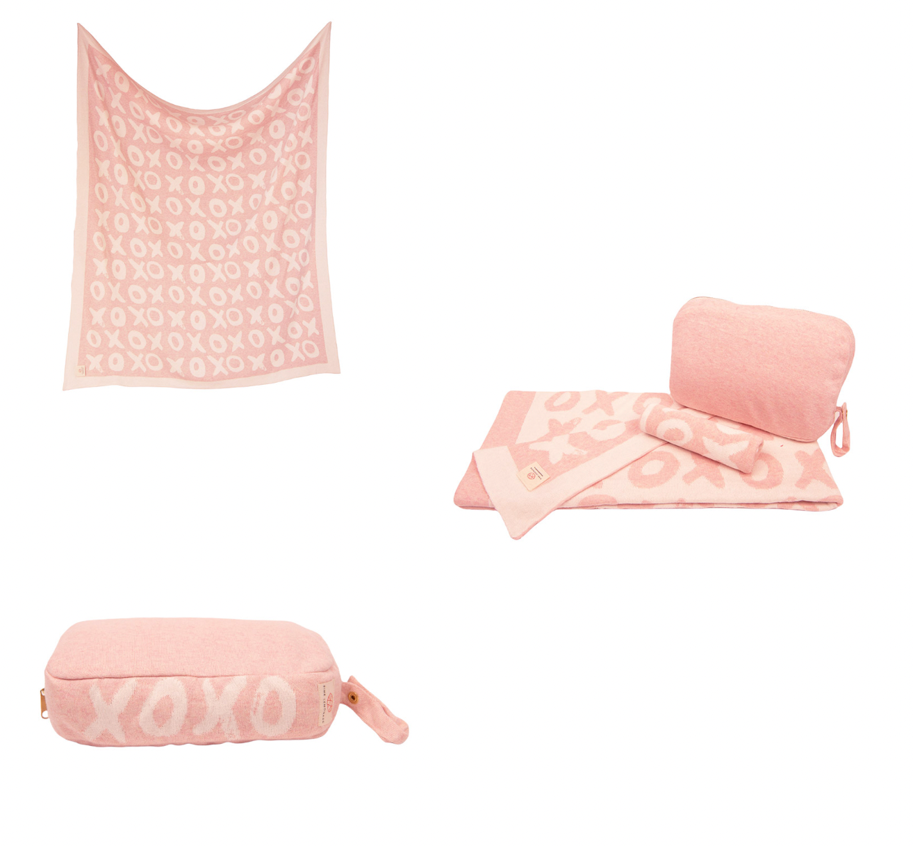 XOXO Pink Baby Blanket Set