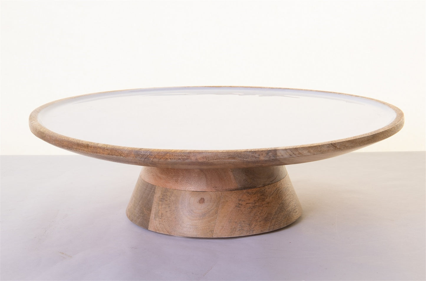 Mango Wood w/Enamel Cake Stand