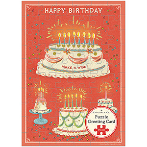 Happy Birthday Cake Puzzle Greeting Card
