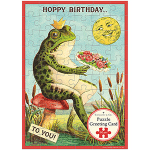 Happy Birthday Frog Puzzle Greeting Card