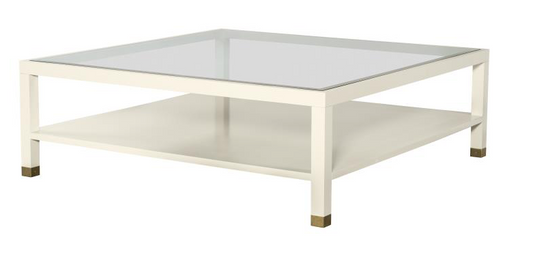 Highland House Trevor 54" Square Cocktail Table W/Glass Top