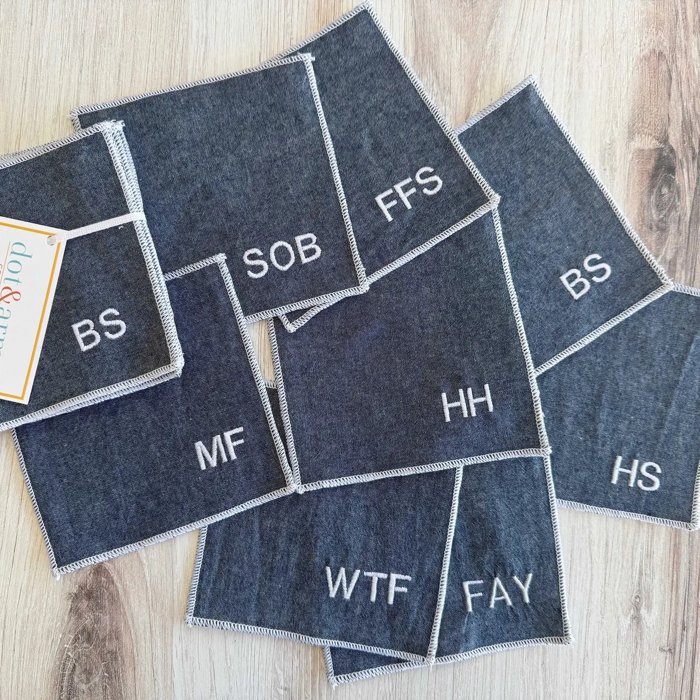 Chambray Sweary Cocktail Coasters S/8