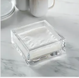 Cocktail Lucite Square Napkin Holder 5 x 5