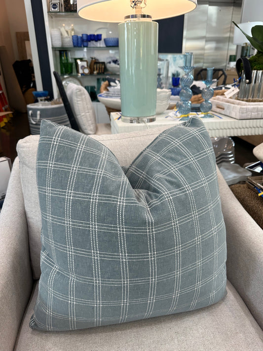 Custom 22" Pillow - Catalina Check Chambray