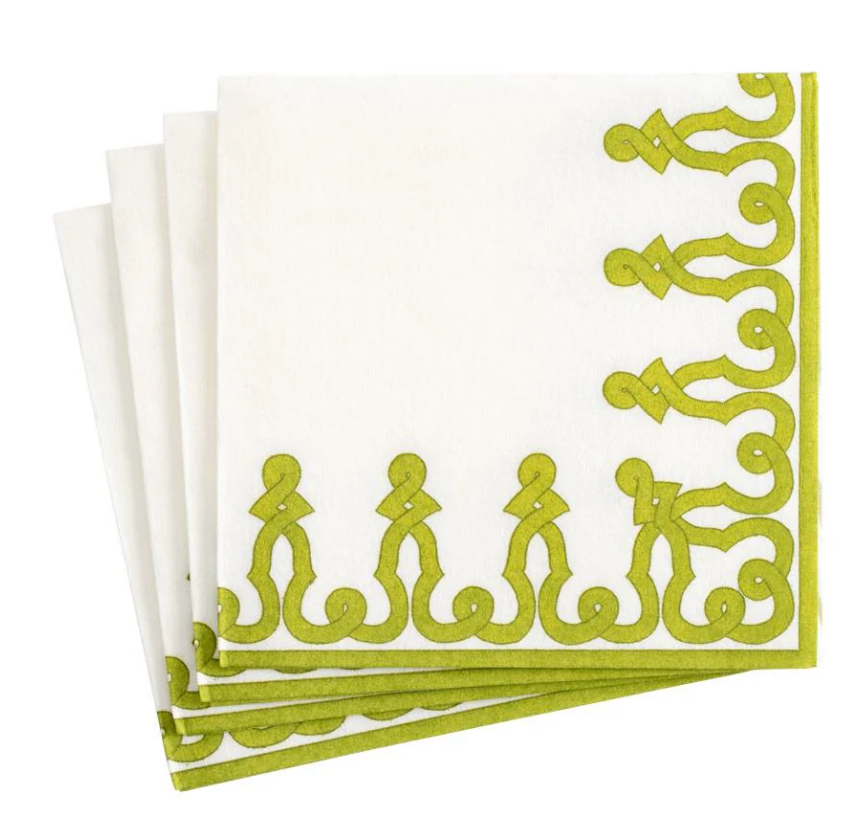 Design Passementerie Stone Blue Cocktail Napkin - 15/Pk