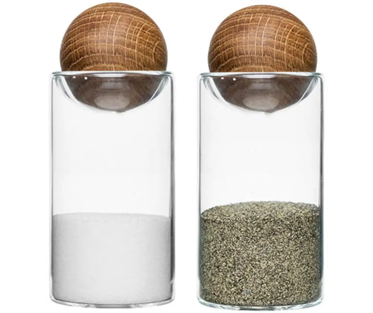 Oak Salt & Pepper Shaker Set