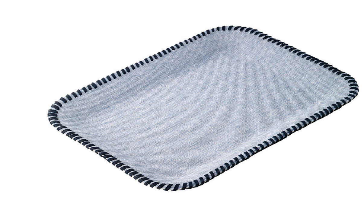 Whipstitch Rectangle Tray - Bluebell