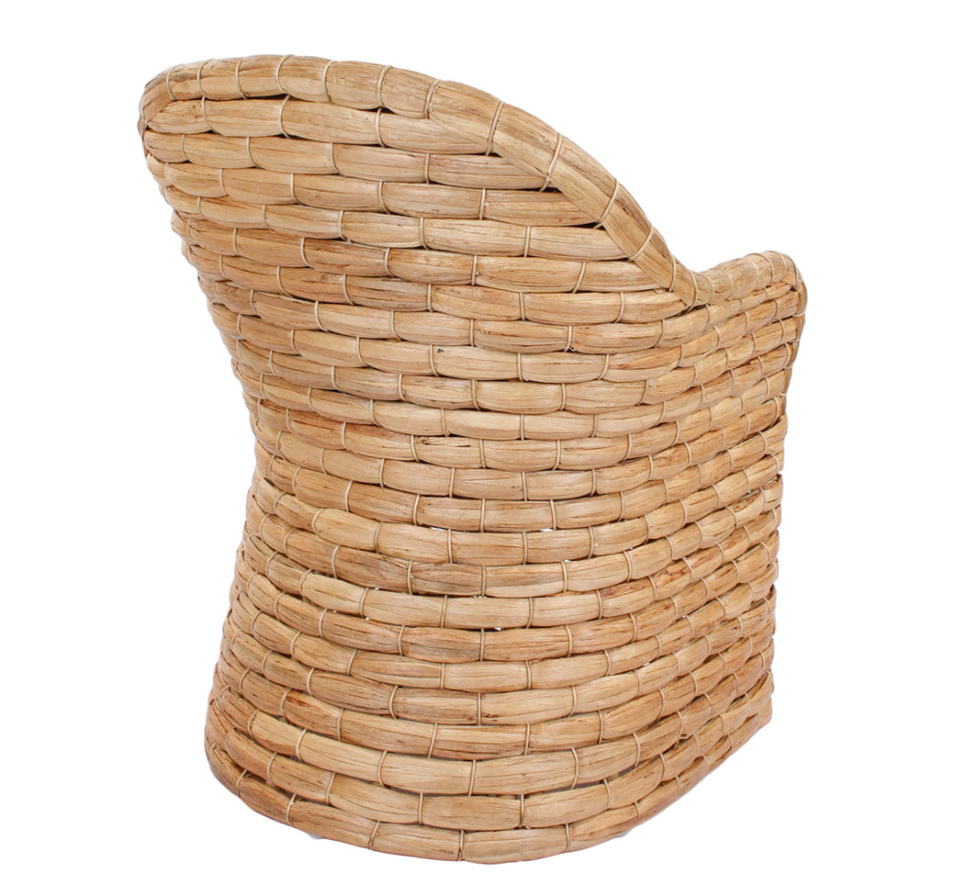 Atherton Wide Weave Water Hyacinth Dining Chair - Thumbnail 2