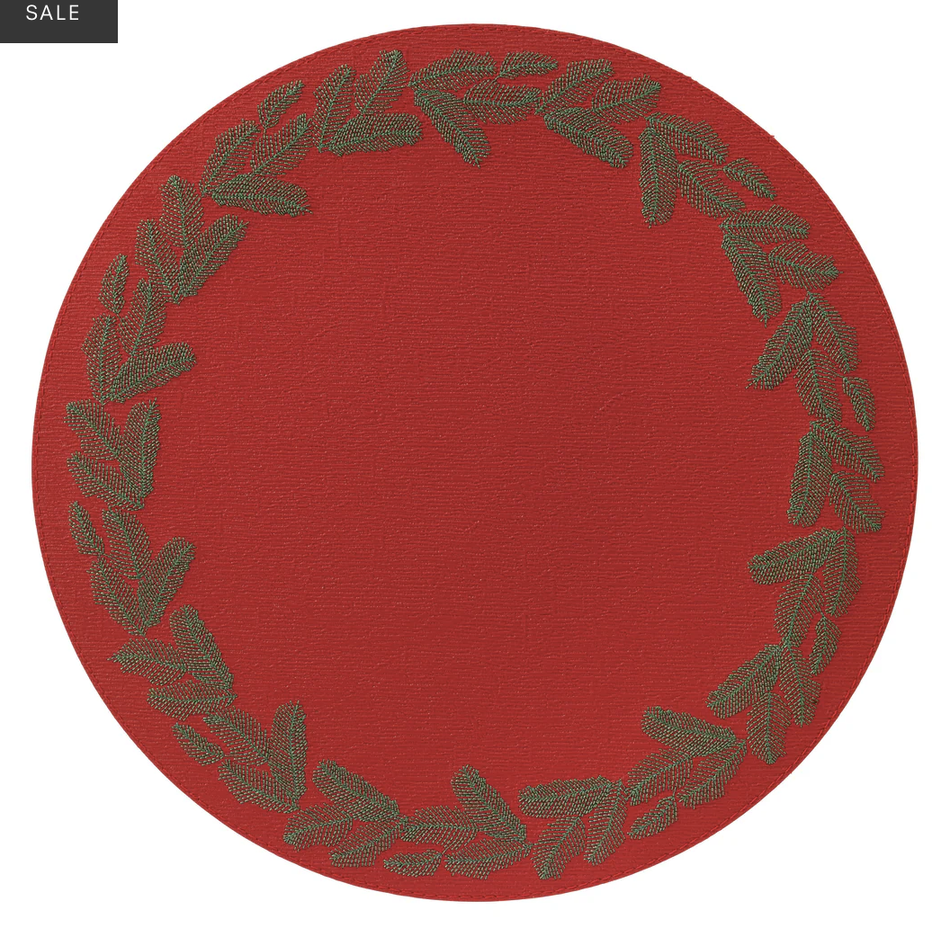 Bodrum Spruce Red Evergreen Mat - Set of 4