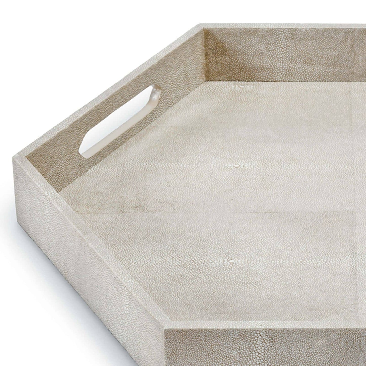 Shagreen Hex Tray / Ivory