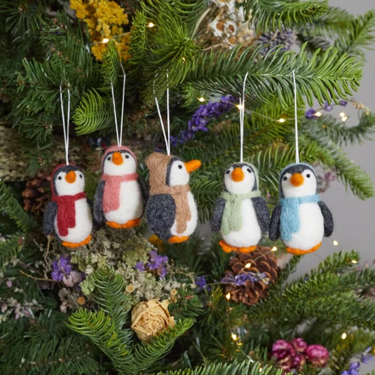 Chilly Penguin Felt Ornaments