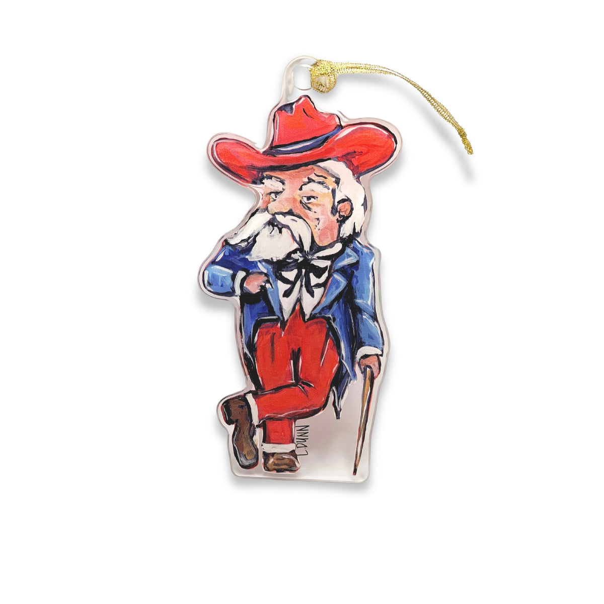 Rebel Dapper Gentlemen in Navy and Red Acrylic Ornament