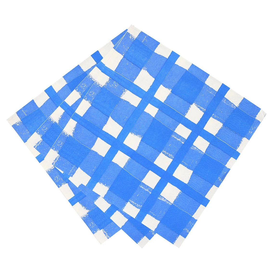 Bon Appetit Blue & White Check Recycled Paper Napkins