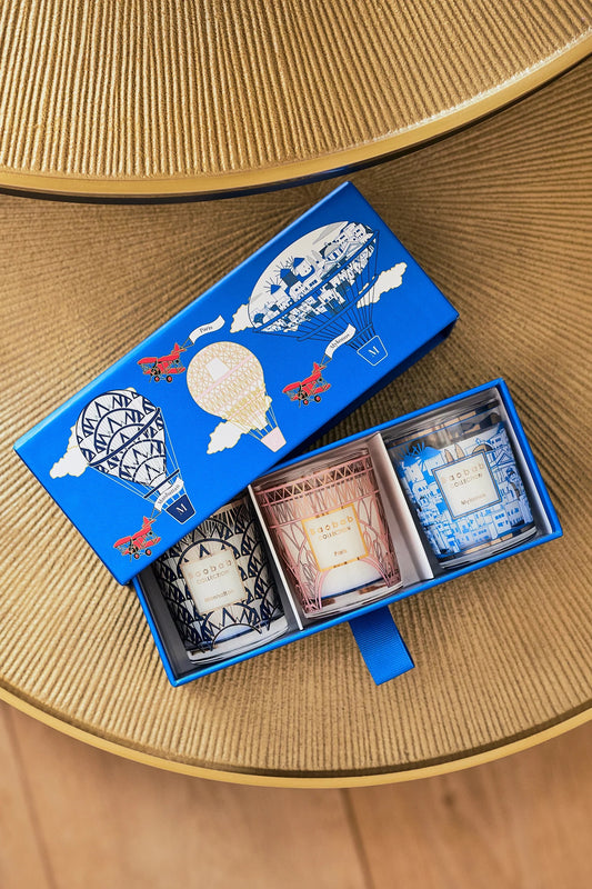 Trio Travel Candles - Manhattan, Paris, Mykonos