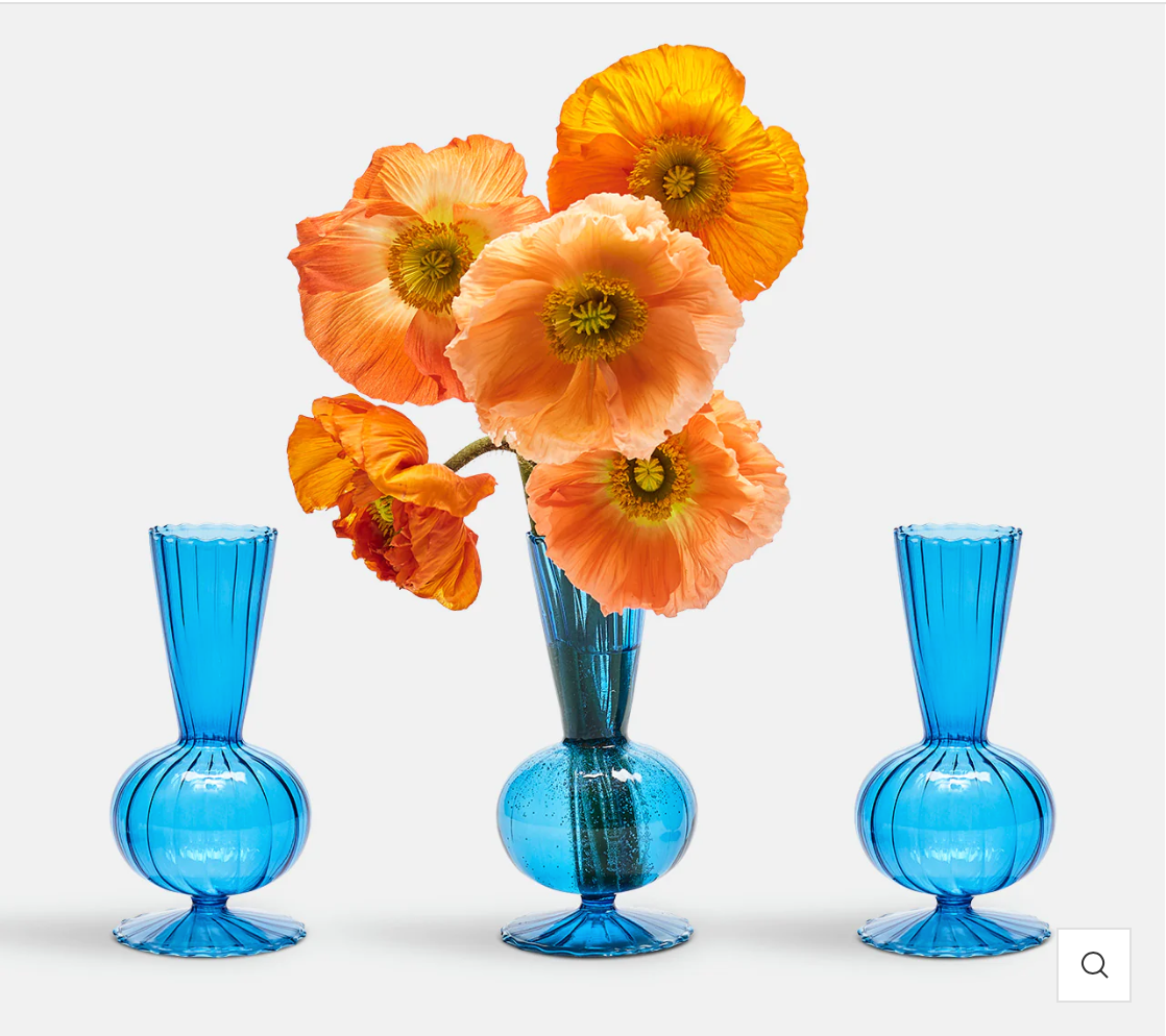 Tess Bud Vase in Blue, Set of 3 - Thumbnail 2