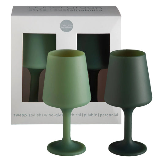 sage + olive | swepp | silicone unbreakable wine glasses