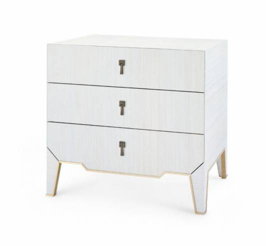 Madeleine 3-Drawer Nightstand, Platinum Shimmer