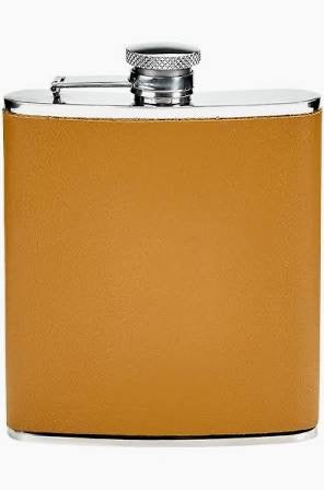British Tan Traditional Leather Wrapped Flask