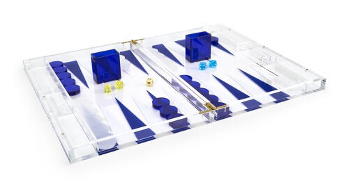 Acrylic Blue Backgammon