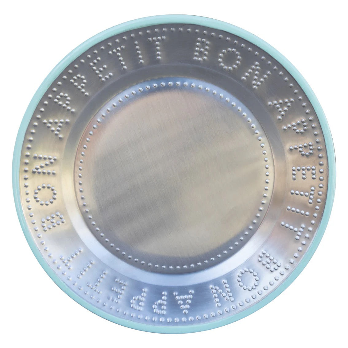 Bon Appetit Green Metal Reusable Plate