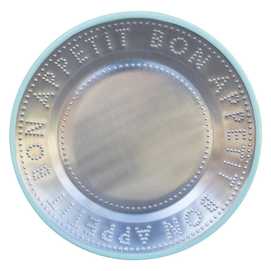 Bon Appetit Green Metal Reusable Plate
