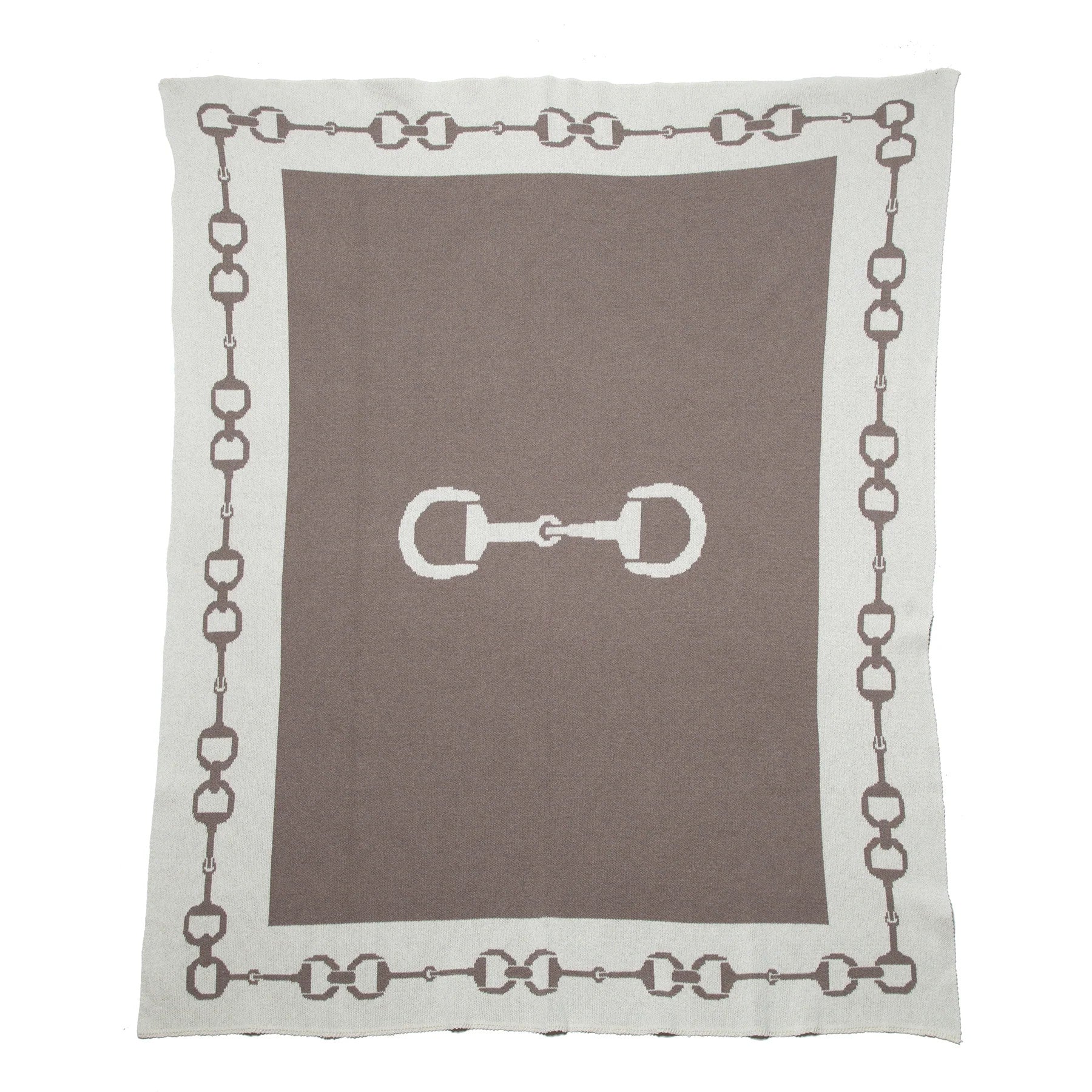 Personalized Equestrian Snaffle Bit Border Throw Blanket - Thumbnail 3